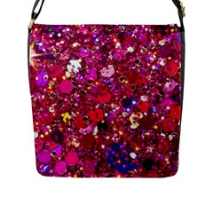 Pink Glitter, Cute, Girly, Glitter, Pink, Purple, Sparkle Flap Closure Messenger Bag (L)