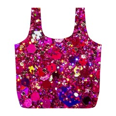 Pink Glitter, Cute, Girly, Glitter, Pink, Purple, Sparkle Full Print Recycle Bag (L)