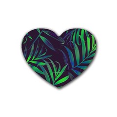 Tree Leaves Rubber Heart Coaster (4 Pack) by nateshop