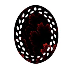 Amoled Red N Black Oval Filigree Ornament (Two Sides)