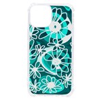 Mazipoodles Love Flowers - Dark Teal Turquoise White iPhone 13 mini TPU UV Print Case Front