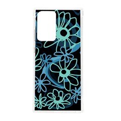 Mazipoodles Love Flowers - Black Dusty Blue Duck Egg Green Samsung Galaxy Note 20 Ultra Tpu Uv Case by Mazipoodles