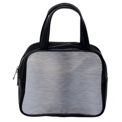 Aluminum Textures, Horizontal Metal Texture, Gray Metal Plate Classic Handbag (one Side) by nateshop