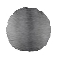 Aluminum Textures, Horizontal Metal Texture, Gray Metal Plate Standard 15  Premium Flano Round Cushions by nateshop