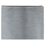 Aluminum Textures, Horizontal Metal Texture, Gray Metal Plate Cosmetic Bag (XXXL) Back