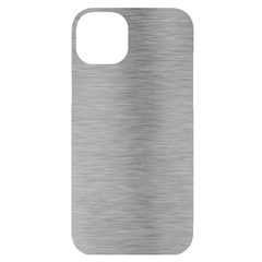 Aluminum Textures, Horizontal Metal Texture, Gray Metal Plate Iphone 14 Plus Black Uv Print Case by nateshop