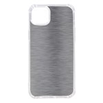 Aluminum Textures, Horizontal Metal Texture, Gray Metal Plate iPhone 14 Plus TPU UV Print Case Front