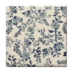 Blue Vintage Background, Blue Roses Patterns Face Towel by nateshop