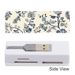 Blue Vintage Background, Blue Roses Patterns Memory Card Reader (stick) by nateshop