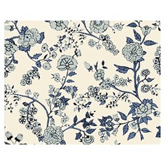 Blue Vintage Background, Blue Roses Patterns Two Sides Premium Plush Fleece Blanket (medium) by nateshop