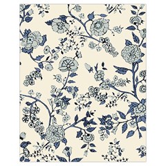 Blue Vintage Background, Blue Roses Patterns Drawstring Bag (small)