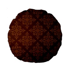 Brown Floral Pattern Floral Vintage Pattern, Brown Vintage Standard 15  Premium Round Cushions