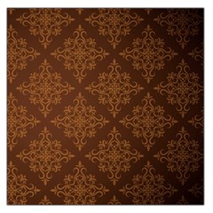 Brown Floral Pattern Floral Vintage Pattern, Brown Vintage Square Satin Scarf (36  X 36 ) by nateshop