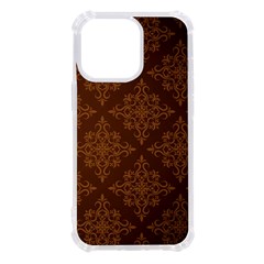 Brown Floral Pattern Floral Vintage Pattern, Brown Vintage Iphone 13 Pro Tpu Uv Print Case by nateshop