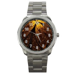 Gold, Golden Background Sport Metal Watch
