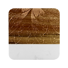 Gold, Golden Background Marble Wood Coaster (square)