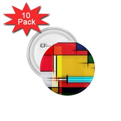 Multicolored Retro Abstraction%2 1 75  Buttons (10 Pack) by nateshop