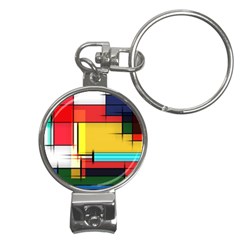 Multicolored Retro Abstraction%2 Nail Clippers Key Chain by nateshop