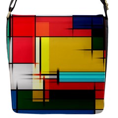 Multicolored Retro Abstraction, Lines Retro Background, Multicolored Mosaic Flap Closure Messenger Bag (s) by nateshop