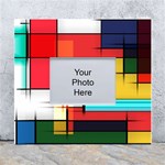 Multicolored Retro Abstraction, Lines Retro Background, Multicolored Mosaic White Wall Photo Frame 5  x 7  Front