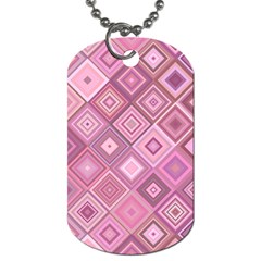 Pink Retro Texture With Rhombus, Retro Backgrounds Dog Tag (two Sides) by nateshop