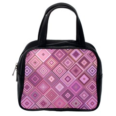 Pink Retro Texture With Rhombus, Retro Backgrounds Classic Handbag (one Side) by nateshop