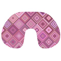 Pink Retro Texture With Rhombus, Retro Backgrounds Travel Neck Pillow by nateshop