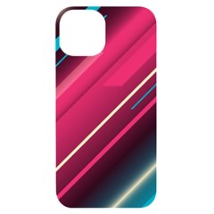 Pink-blue Retro Background, Retro Backgrounds, Lines Iphone 14 Black Uv Print Case by nateshop