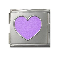 Purple Paper Texture, Paper Background Mega Link Heart Italian Charm (18mm) by nateshop