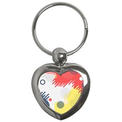 Red White Blue Retro Background, Retro Abstraction, Colored Retro Background Key Chain (heart) by nateshop