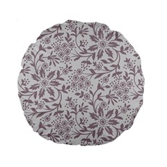 Retro Floral Texture, Beige Floral Retro Background, Vintage Texture Standard 15  Premium Round Cushions by nateshop