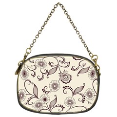 Retro Floral Texture, Light Brown Retro Background Chain Purse (two Sides)