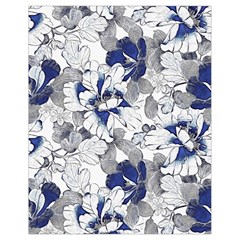 Retro Texture With Blue Flowers, Floral Retro Background, Floral Vintage Texture, White Background W Drawstring Bag (Small)