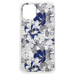 Retro Texture With Blue Flowers, Floral Retro Background, Floral Vintage Texture, White Background W iPhone 12/12 Pro TPU UV Print Case