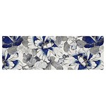 Retro Texture With Blue Flowers, Floral Retro Background, Floral Vintage Texture, White Background W Banner and Sign 12  x 4  Front