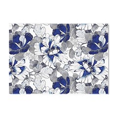 Retro Texture With Blue Flowers, Floral Retro Background, Floral Vintage Texture, White Background W Crystal Sticker (a4) by nateshop