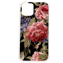 Retro Texture With Flowers, Black Background With Flowers Iphone 12 Pro Max Tpu Uv Print Case by nateshop