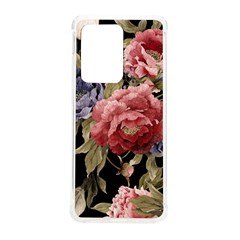 Retro Texture With Flowers, Black Background With Flowers Samsung Galaxy S20 Ultra 6 9 Inch Tpu Uv Case by nateshop