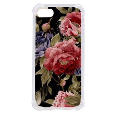 Retro Texture With Flowers, Black Background With Flowers Iphone Se by nateshop