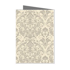 Retro Texture With Ornaments, Vintage Beige Background Mini Greeting Cards (pkg Of 8) by nateshop