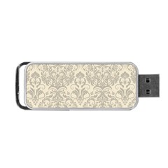 Retro Texture With Ornaments, Vintage Beige Background Portable USB Flash (One Side)