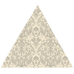 Retro Texture With Ornaments, Vintage Beige Background Wooden Puzzle Triangle by nateshop