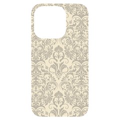 Retro Texture With Ornaments, Vintage Beige Background Iphone 14 Pro Black Uv Print Case by nateshop