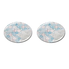 Vintage Retro Texture, Light Retro Background Cufflinks (oval) by nateshop