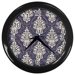 Vintage Texture, Floral Retro Background, Patterns, Wall Clock (black) by nateshop