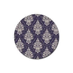 Vintage Texture, Floral Retro Background, Patterns, Rubber Round Coaster (4 Pack) by nateshop