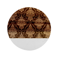 Vintage Texture, Floral Retro Background, Patterns, Marble Wood Coaster (Round)