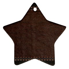 Black Leather Texture Leather Textures, Brown Leather Line Star Ornament (two Sides) by nateshop