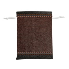 Black Leather Texture Leather Textures, Brown Leather Line Lightweight Drawstring Pouch (l) by nateshop