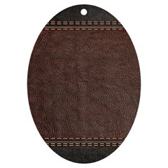 Black Leather Texture Leather Textures, Brown Leather Line Uv Print Acrylic Ornament Oval